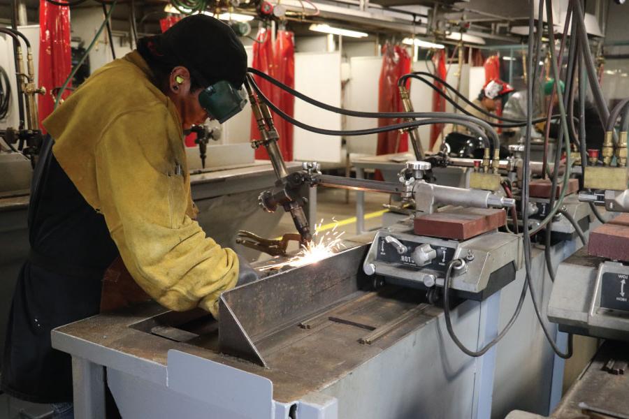 Student utilizing tools on the School of Trades and Technology at San Juan College!